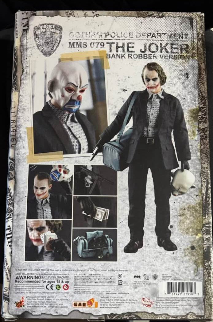 Hot Toys The Dark Knight 1/6 The Joker Bank Robber Version 1.0 Complete MMS079